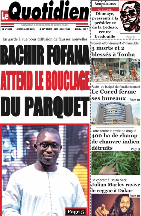 Revue de P­­resse du Jeudi 26/06/2025