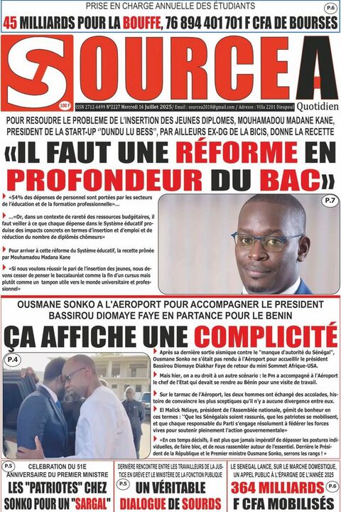 Revue de P­­resse du Mercredi 16/07/2025
