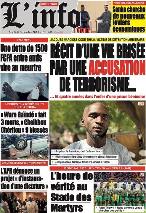 Revu de P­­resse du Mardi 09/09/2025