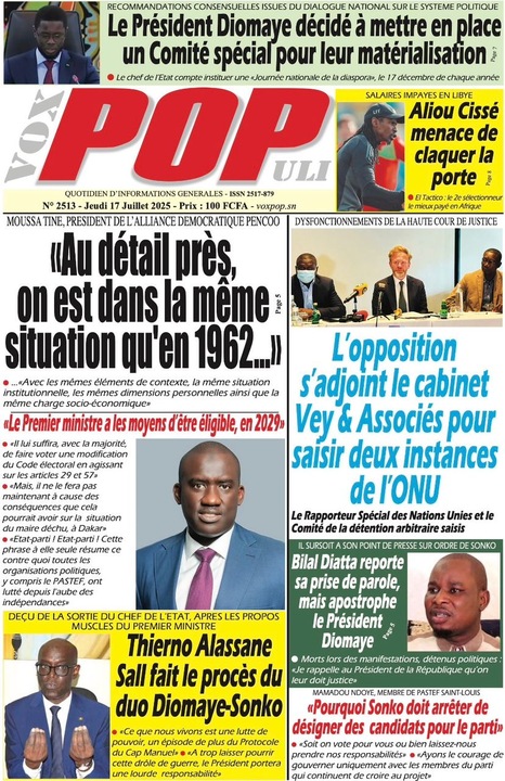 Revue de P­­resse du Jeudi 17/07/2025