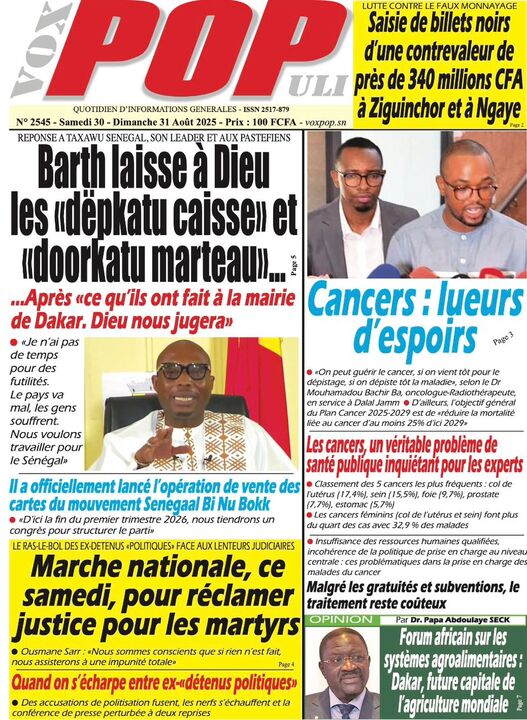 Revue de P­­resse du Samedi 30/08/2025