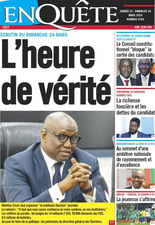 Revue de P­­resse du Samedi 23/03/2024